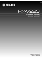 Yamaha RXV-293 - Owners Manual